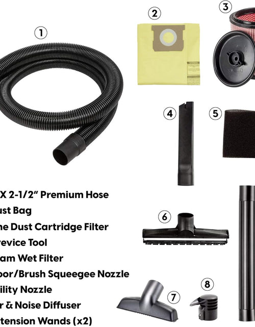 Load image into Gallery viewer, Professional - Professional Wet/Dry Vac, 12 Gallon, Beast Series, 5.5 HP 2-1/2" Hose (VJH1211PF0201) , Black
