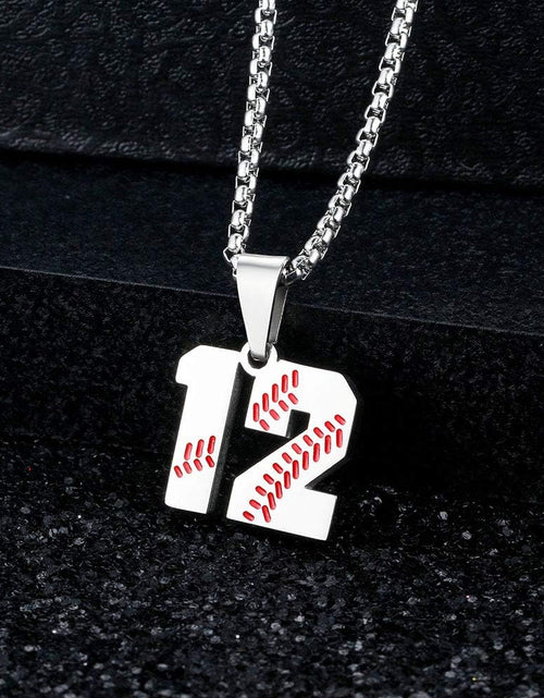 Load image into Gallery viewer, TLIWWF Inspiration Baseball Jersey Number Necklace Stainless Steel Charms Number Pendant for Boys Men
