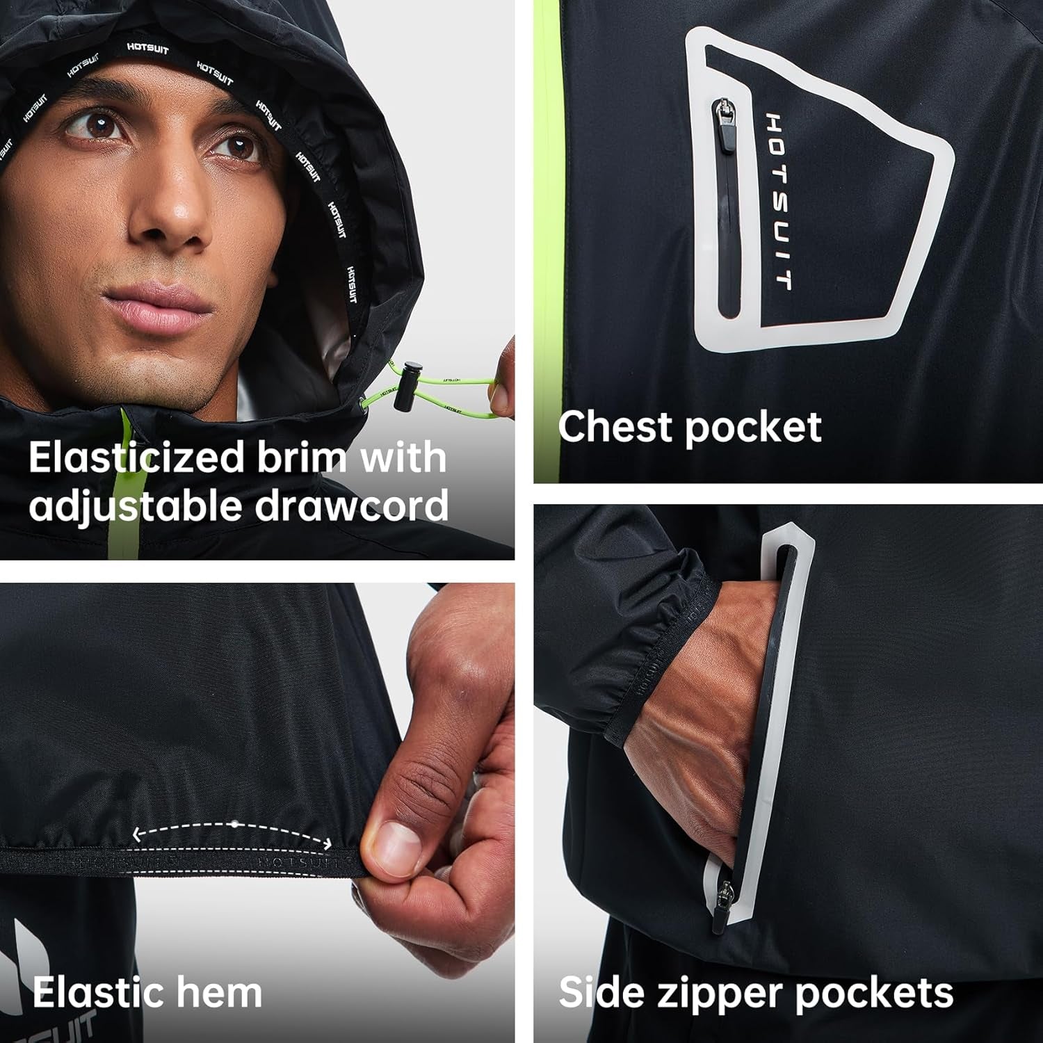 Sauna Suit Men anti Rip Boxing Sweat Suits Exercise Workout Jacket