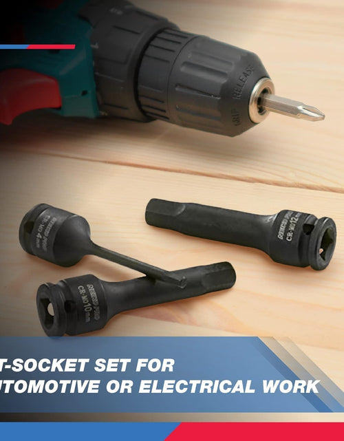 Load image into Gallery viewer, 01130B 3/8" Drive Allen Socket Set, 7 Piece, 3 Inch, 3/8” Impact Hex Bit Socket Set, Metric Hex Driver 4 Mm to 12 Mm, Chrome-Moly Cr-Mo Impact Grade
