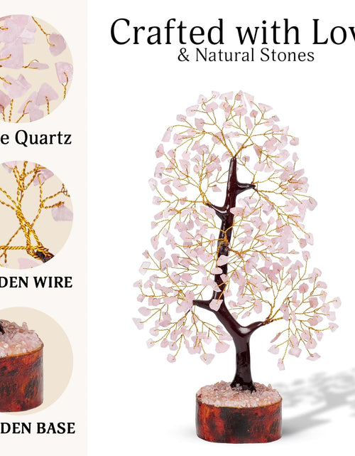 Load image into Gallery viewer, Rose Quartz Crystal Tree of Life for Women Office Decor, Good Luck, Money, Meditation, Positivity, Handmade Healing Crystal Stones Bonsai Tree Spiritual Birthday Gifts for Women

