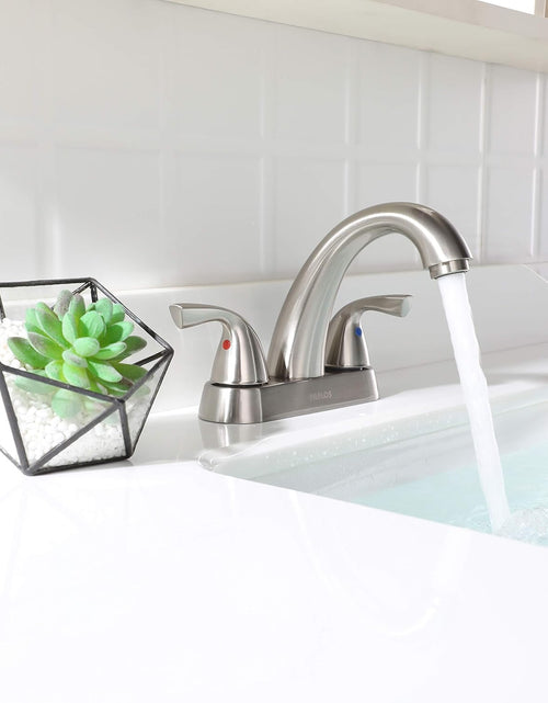 Load image into Gallery viewer, 2-Handle Bathroom Sink Faucet with Drain Assembly and Supply Hose Lead-Free Cupc Lavatory Faucet Mixer Double Handle Tap Deck Mounted Brushed Nickel,13598
