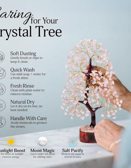 Load image into Gallery viewer, Rose Quartz Crystal Tree of Life for Women Office Decor, Good Luck, Money, Meditation, Positivity, Handmade Healing Crystal Stones Bonsai Tree Spiritual Birthday Gifts for Women
