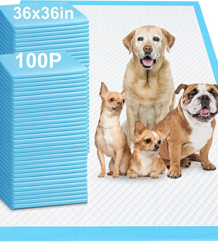 4XL 36"X36" Thicken Heavy Absorbent Dog Pads 100 Pack - Jumbo Disposable Wee Wee Pads Quick Dry Leakproof Pee Pads for Dogs, Cats, Rabbits Pets