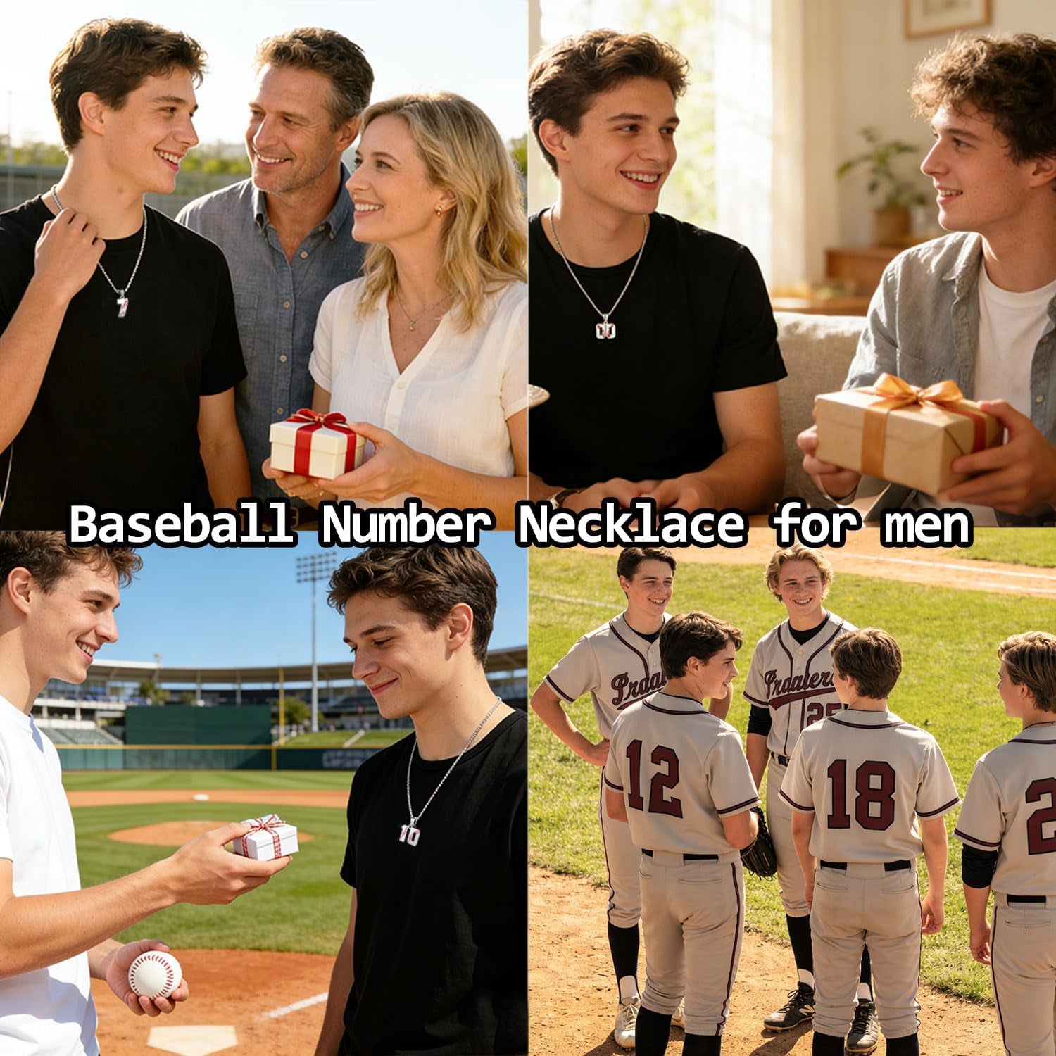 TLIWWF Inspiration Baseball Jersey Number Necklace Stainless Steel Charms Number Pendant for Boys Men