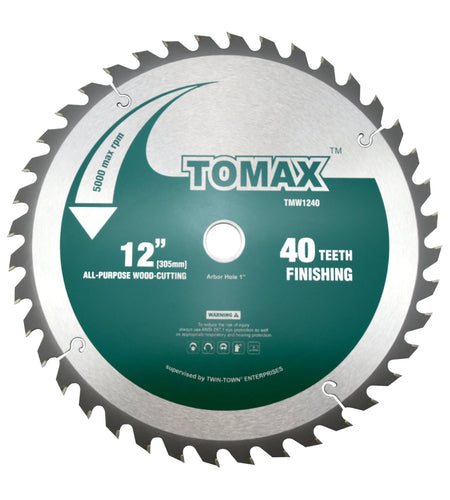 12-Inch 40 Tooth ATB Finishing Saw Blade with 1-Inch Arbor