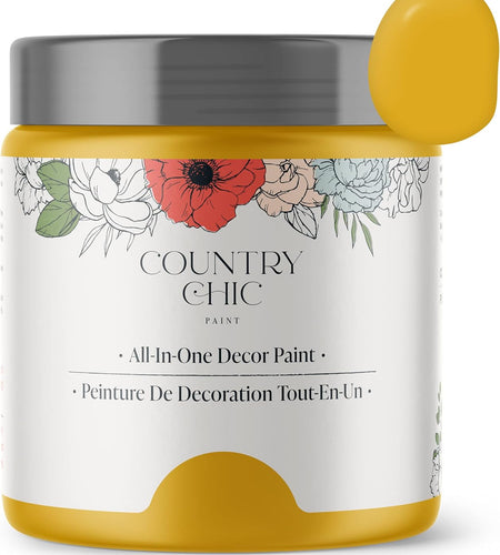 Chalk Style Paint - for Furniture, Home Decor, Crafts - Eco-Friendly - All-In-One - No Wax Needed (Fresh Mustard [Mustard Yellow], Pint (16 Oz))