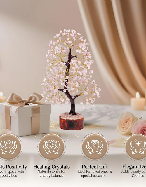 Load image into Gallery viewer, Rose Quartz Crystal Tree of Life for Women Office Decor, Good Luck, Money, Meditation, Positivity, Handmade Healing Crystal Stones Bonsai Tree Spiritual Birthday Gifts for Women
