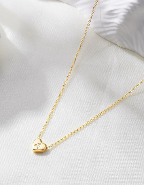 Load image into Gallery viewer, Easter Basket Stuffers for Kids Teen Girls - Dainty 14K Gold Plated Heart Initial A-Z Pendant Letter Heart Necklace Birthday Easter Gifts for Girls Teens Women
