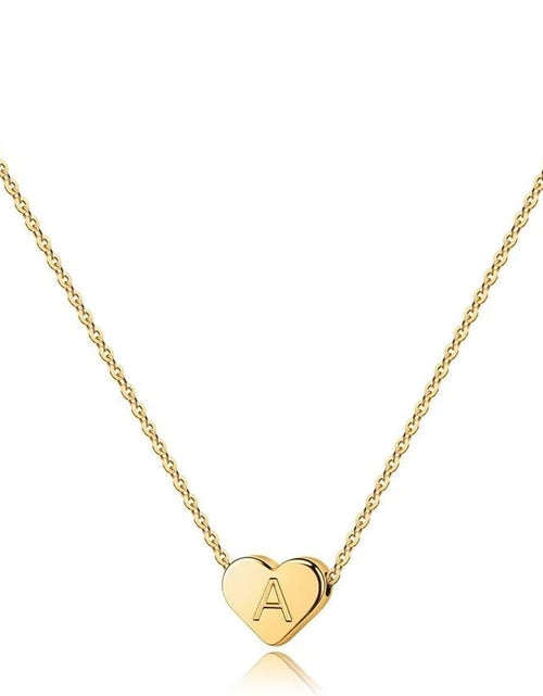 Load image into Gallery viewer, Easter Basket Stuffers for Kids Teen Girls - Dainty 14K Gold Plated Heart Initial A-Z Pendant Letter Heart Necklace Birthday Easter Gifts for Girls Teens Women
