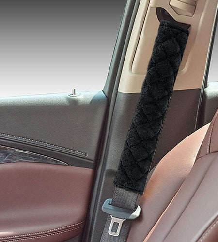 Car Seat Belt Pads Cover, 2 Pack Seat Belt Shoulder Strap Covers Protector to Release Stress to Your Neck and Shoulder for a Safety Driving (Black)