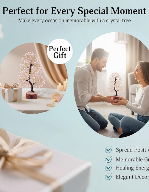 Load image into Gallery viewer, Rose Quartz Crystal Tree of Life for Women Office Decor, Good Luck, Money, Meditation, Positivity, Handmade Healing Crystal Stones Bonsai Tree Spiritual Birthday Gifts for Women
