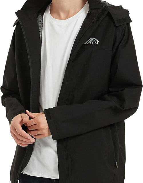 Load image into Gallery viewer, Men'S Lightweight Waterproof Hooded Rain Jacket Outdoor Raincoat Shell Jacket for Hiking Travel
