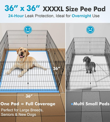 4XL 36"X36" Thicken Heavy Absorbent Dog Pads 100 Pack - Jumbo Disposable Wee Wee Pads Quick Dry Leakproof Pee Pads for Dogs, Cats, Rabbits Pets