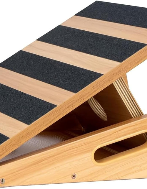 Load image into Gallery viewer, Professional Wooden Slant Board, Adjustable Incline Board and Calf Stretcher, Stretch Board - Extra Side-Handle Design for Portability
